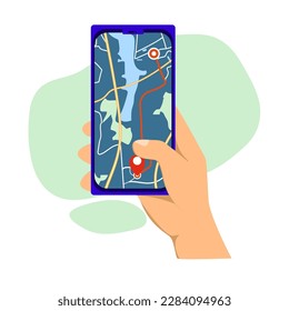 Phone with a program for calling a taxi. Vector illustration EPS10