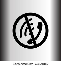 Phone prohibition sign vector icon