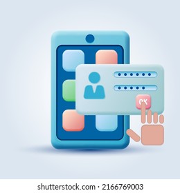 Phone protection, computer security, access control cartoon style vector concept illustration