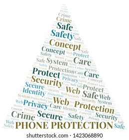 Phone Protection word cloud. Wordcloud made with text only.
