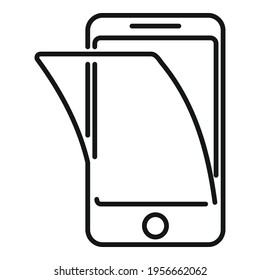 Phone protective film icon. Outline Phone protective film vector icon for web design isolated on white background