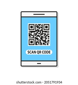 Phone with qr code. icon Vector illustration
