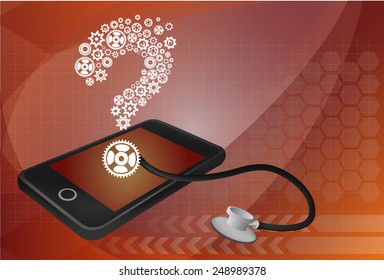 phone and question mark illustration 