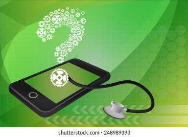 phone and question mark illustration 