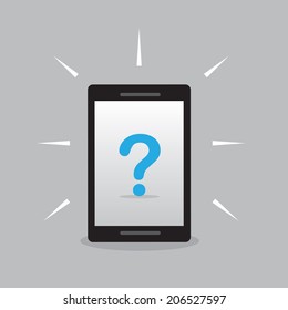 Phone with question mark on the screen 