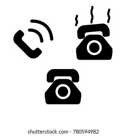 Phone rang icon and phone call icon.
