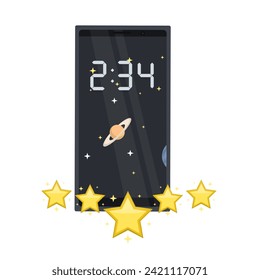 Phone rating. Star rating of popularity, vector illustration