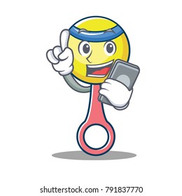 With phone rattle toy character cartoon