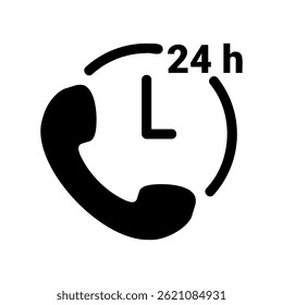 Phone Receiver and 24h Clock Graphic for Around the Clock Calls