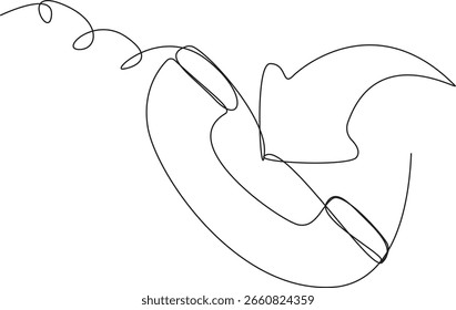 Receptor de telefone com seta indicando opções de chamada, Ilustração de vetor	