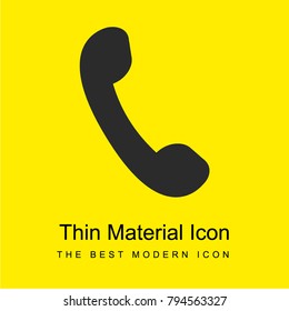 Phone receiver bright yellow material minimal icon or logo design