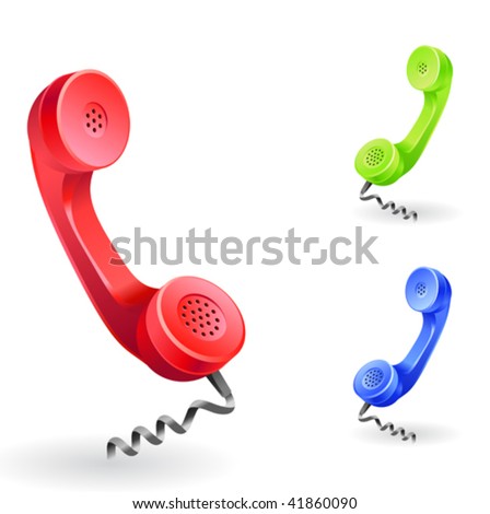 phone receiver as "contact us" icon