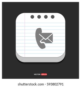 Phone receiver and envelope icon 
