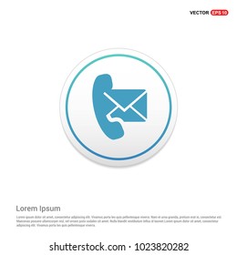 Phone receiver and envelope icon Hexa White Background icon template