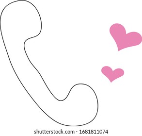 Phone receiver with hearted conversation