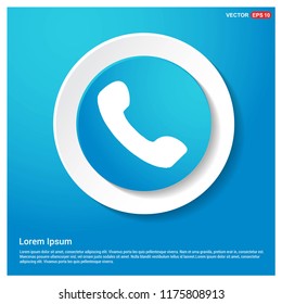 Phone receiver icon. Abstract Blue Web Sticker Button - Free vector icon