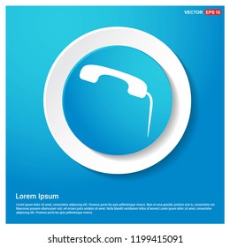 Phone receiver icon. Abstract Blue Web Sticker Button - Free vector icon