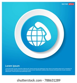 Phone receiver icon. Abstract Blue Web Sticker Button