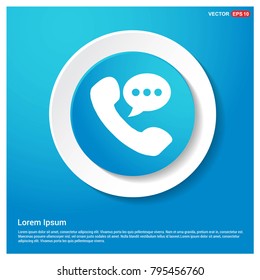 Phone receiver icon. Abstract Blue Web Sticker Button