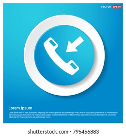 Phone receiver icon. Abstract Blue Web Sticker Button