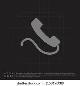 Phone receiver icon. - Black Creative Background - Free vector icon