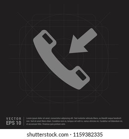 Phone receiver icon. - Black Creative Background - Free vector icon