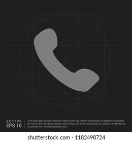 Phone receiver icon. - Black Creative Background - Free vector icon