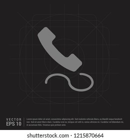 Phone receiver icon. - Black Creative Background - Free vector icon