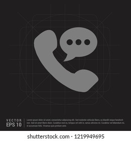 Phone receiver icon. - Black Creative Background - Free vector icon