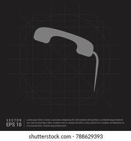 Phone receiver icon. - Black Creative Background