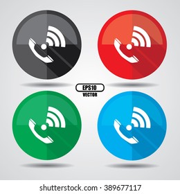 Phone receiver icon, Button, label and sign - Vector illustration