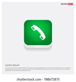 Phone receiver icon. Green Web Button