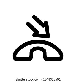 icono del receptor del teléfono o logotipo símbolo de señal aislado ilustración vectorial - iconos vectoriales de estilo negro de alta calidad
