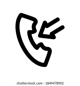 icono del receptor del teléfono o logotipo símbolo de señal aislado ilustración vectorial - iconos vectoriales de estilo negro de alta calidad
