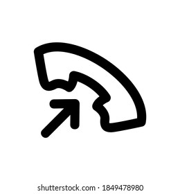 Symbol des Telefonempfängers oder Logo einzeln auf Zeichensymbolen, Vektorgrafik - hochwertige Vektorsymbole in schwarzem Stil
