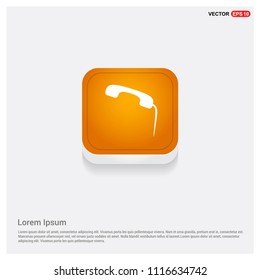 Phone receiver icon. Orange Abstract Web Button - Free vector icon