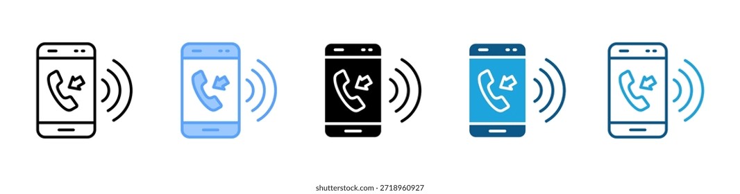 Ícone do receptor de telefone define coleção de vários estilos