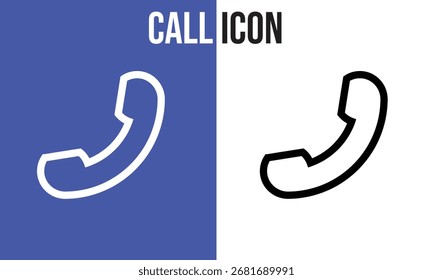 Phone Receiver Icon Split Color Illustration For Communication, Call, And Digital Contact Concepts