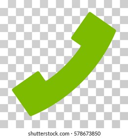 Phone Receiver icon. Vector illustration style is flat iconic symbol, eco green color, transparent background. Designed for web and software interfaces.