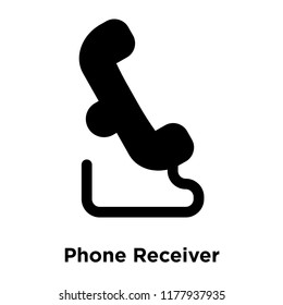 Phone Receiver icon vector isolated on white background, logo concept of Phone Receiver sign on transparent background, filled black symbol