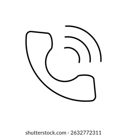 phone receiver icon, vector line isolated on white background. trendy and modern design