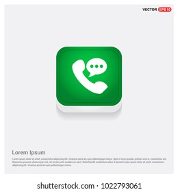 Phone receiver icon.Green Web Button