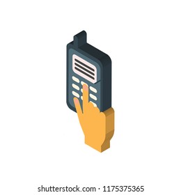 Phone receiver isometric left top view 3D icon