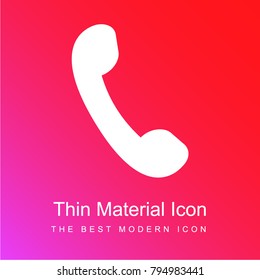 Phone receiver red and pink gradient material white icon minimal design