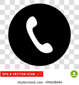 Phone Receiver round icon. Vector EPS illustration style is flat iconic bicolor symbol, white and black colors, transparent background.