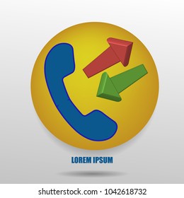 Phone Receiver rounded icon. Vector illustration 