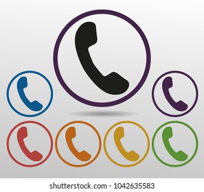 Phone Receiver rounded icon. Vector illustration 
