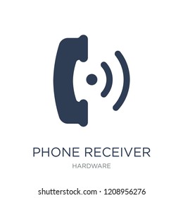 Phone Receiver with Signal icon. Trendy flat vector Phone Receiver with Signal icon on white background from hardware collection, vector illustration can be use for web and mobile, eps10