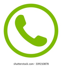 Phone Receiver vector icon. Style is flat rounded symbol, eco green color, rounded angles, white background.