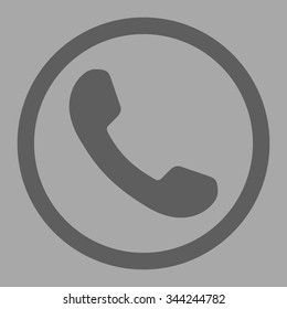 Phone Receiver vector icon. Style is flat rounded symbol, dark gray color, rounded angles, silver background.